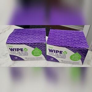 Lot of 2 Flents Wipe N Clear Biodegradable Lens Wipes 150 Count M88C